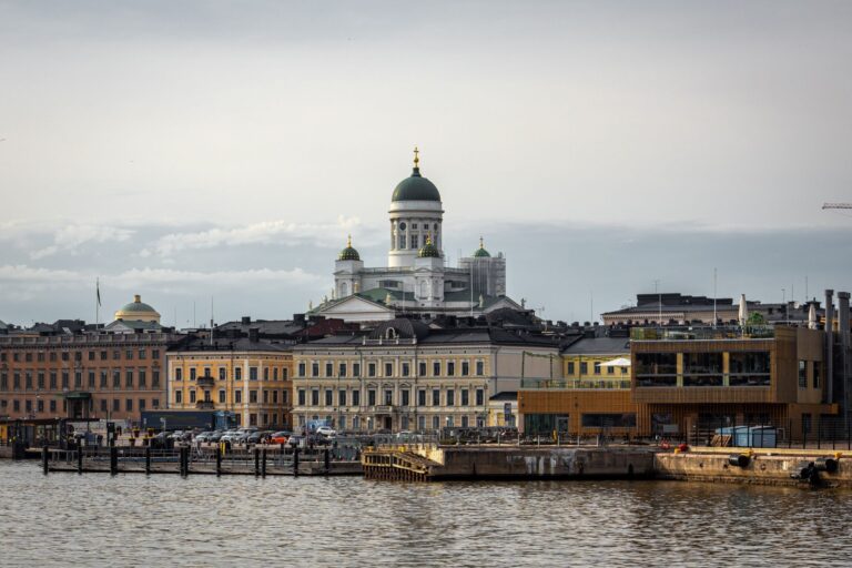 cathedral over buildings in helsinki