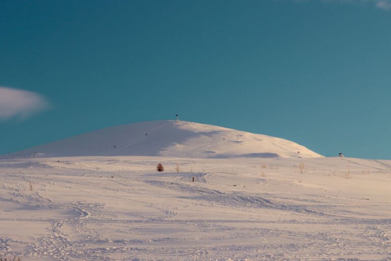 majestic snow covered mountain in tromso norway